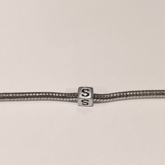 Silver S Spacer Charm for Pandora Style Bracelet - Picture 2 of 5